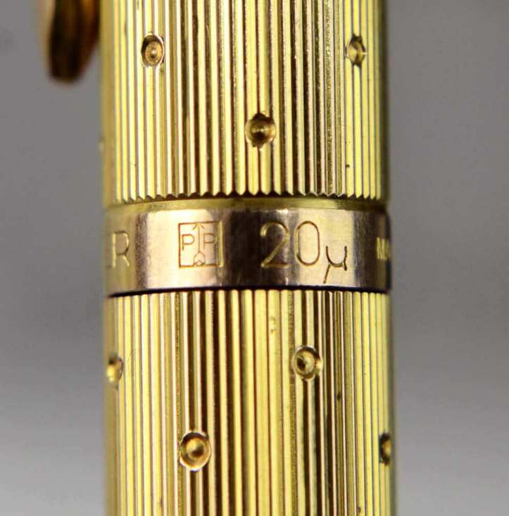 vintage-parker-75-perle-golden-fountain-pen-and-ballpoint-pen-14Karat-solid-gold-M-nib-France